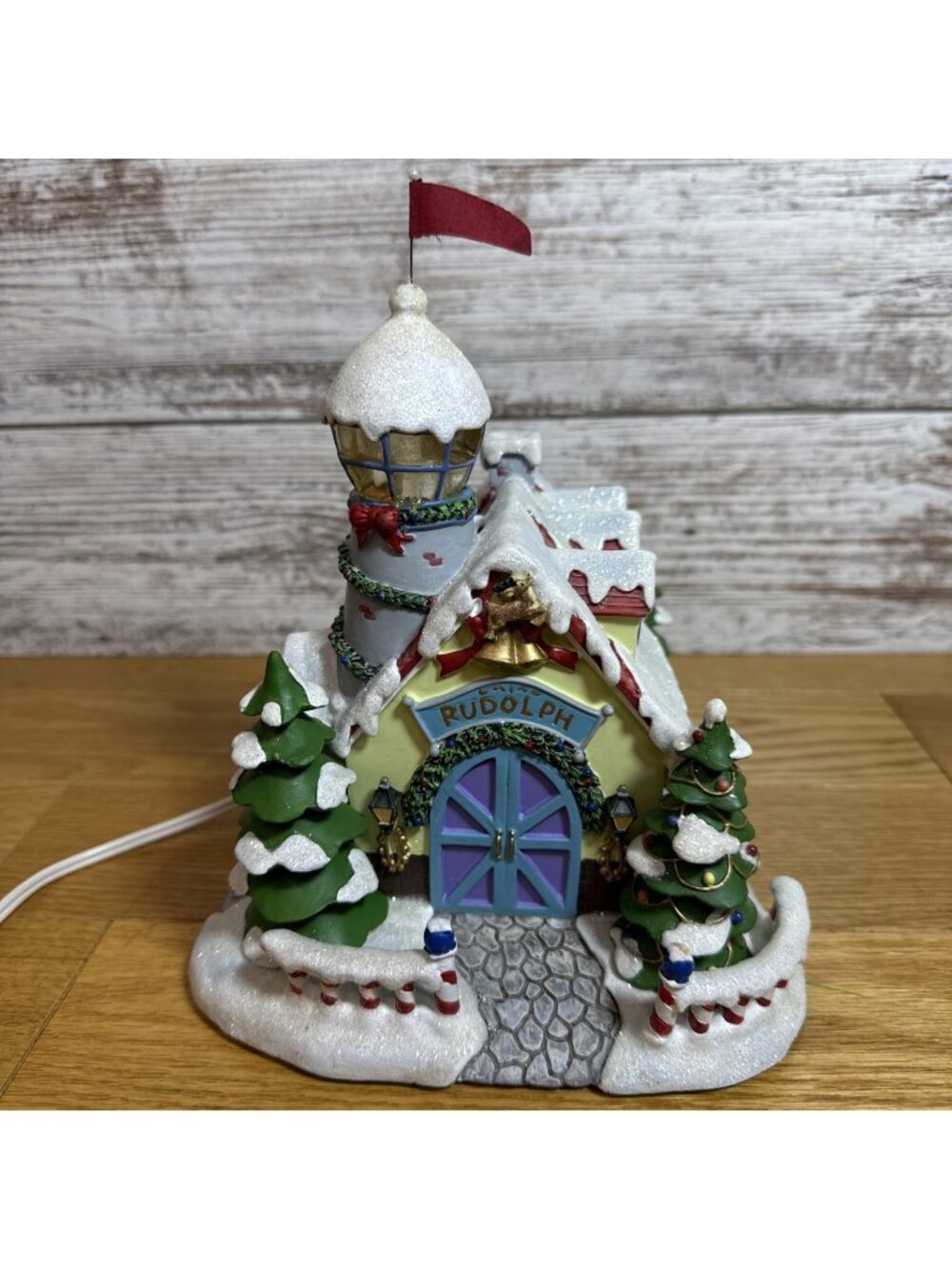 Hawthorne Village Rudolph REINDEER BARN & WEATHER WATCH TOWER Light Cord & Bulb
